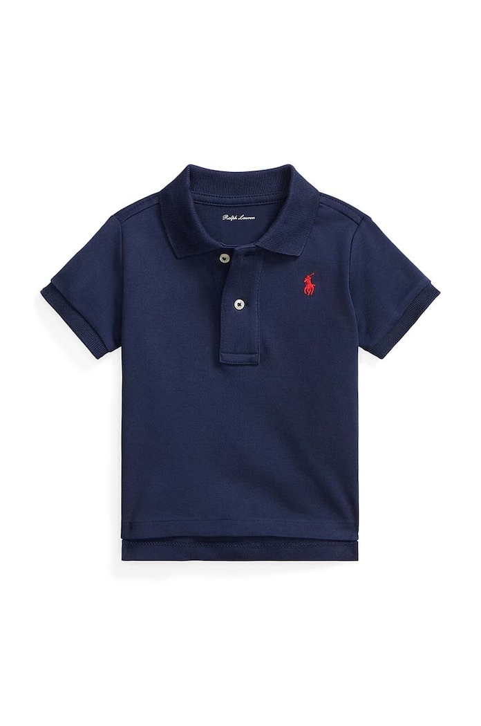 Βρεφικά βαμβακερά μπλουζάκια πόλο Polo Ralph Lauren βαμβάκι σκούρο μπλε 320570127002