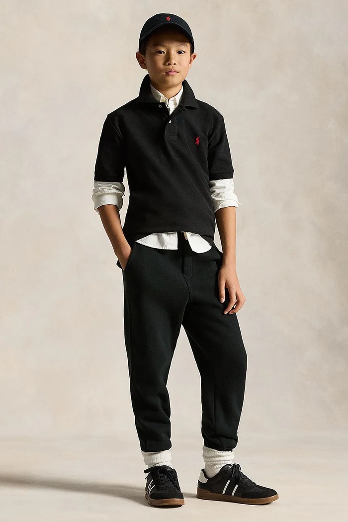Polo Ralph Lauren detské bavlnené polo tričko čierna 323603252001