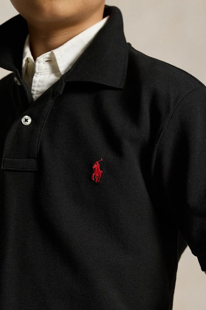 Polo Ralph Lauren detské bavlnené polo tričko 323603252001 čierna