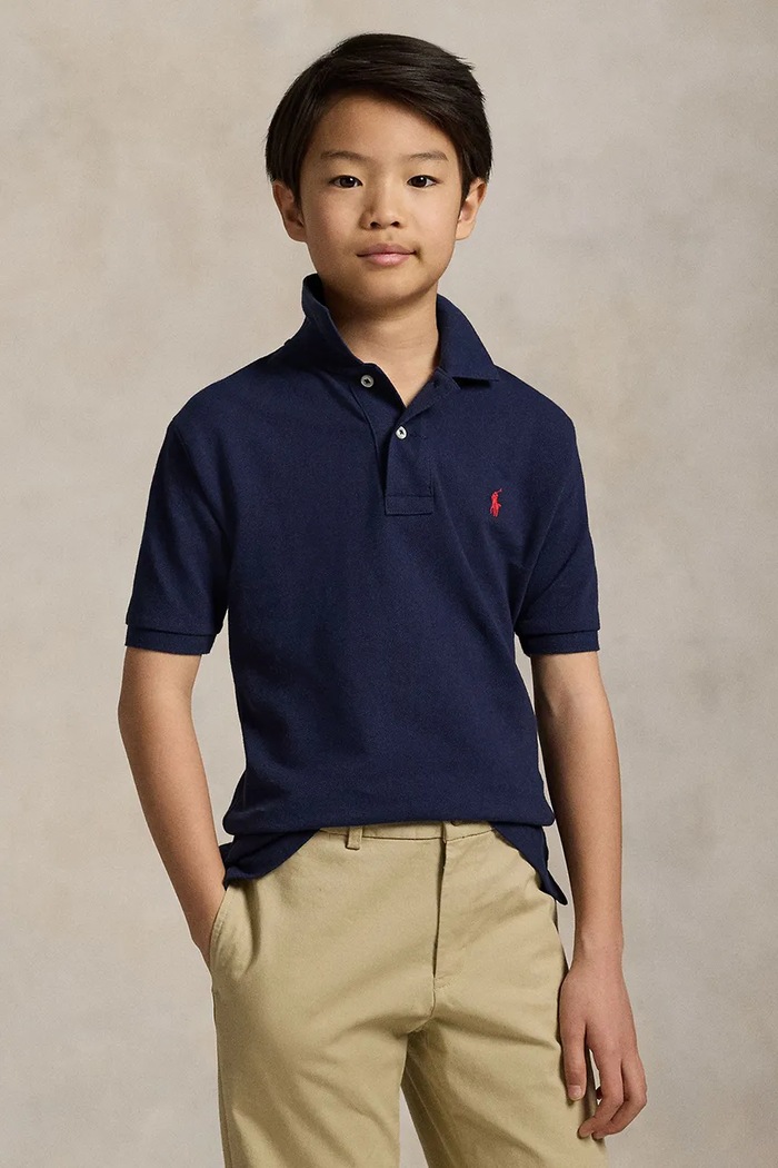 Polo Ralph Lauren detské bavlnené polo tričko tmavomodrá 323603252005