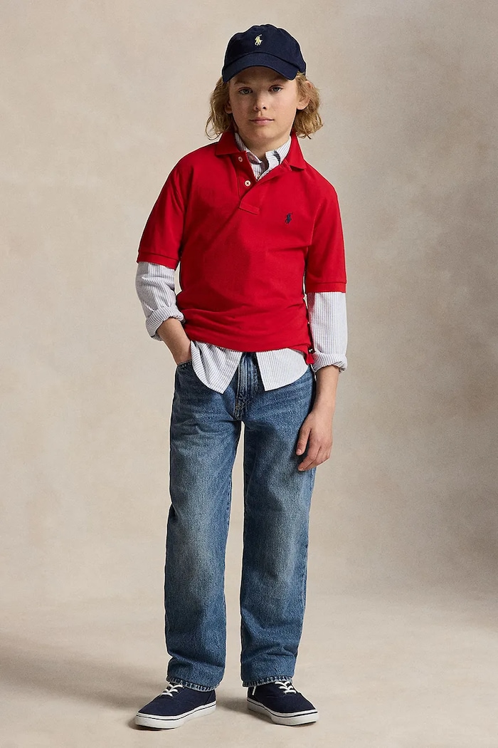 Polo Ralph Lauren polo dziecięce bawełniane czerwony 323603252009