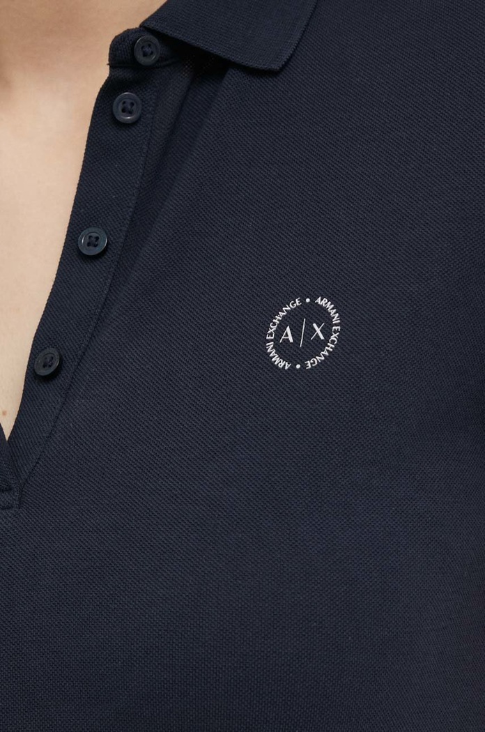 Памучна тениска с яка Armani Exchange 8NYF73.YJ17Z.NOS тъмносин