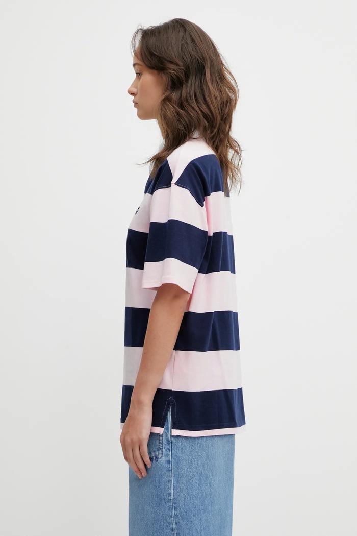 Bavlněné polo tričko Coperni Striped Polo COPJS117F5026 růžová AA00