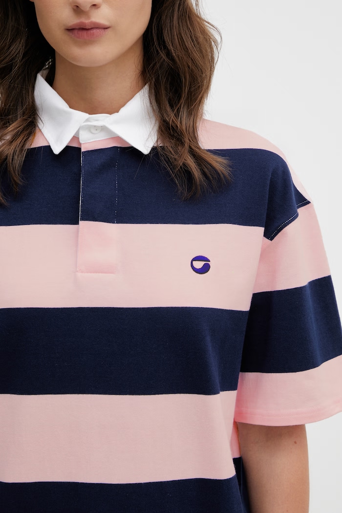 Coperni polo in cotone Striped Polo rosa COPJS117F5026