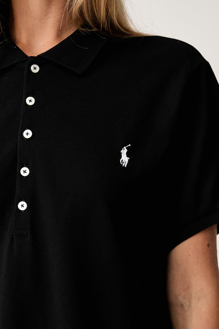 Polo Ralph Lauren polo damskie z bawełną 211B18202 czarny