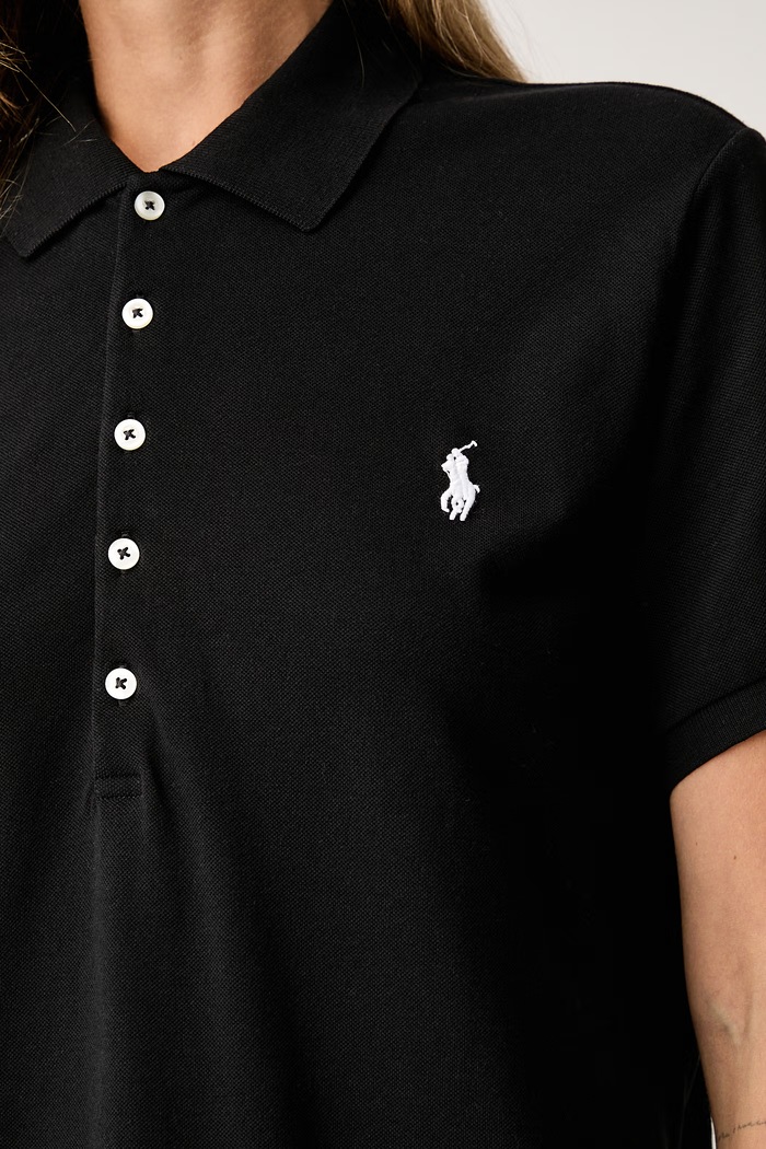 Polo Ralph Lauren polo damskie z bawełną 211B18201 czarny