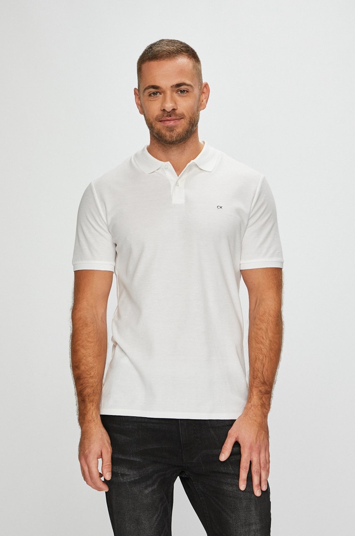 Calvin Klein - Poló sima fehér K10K102964