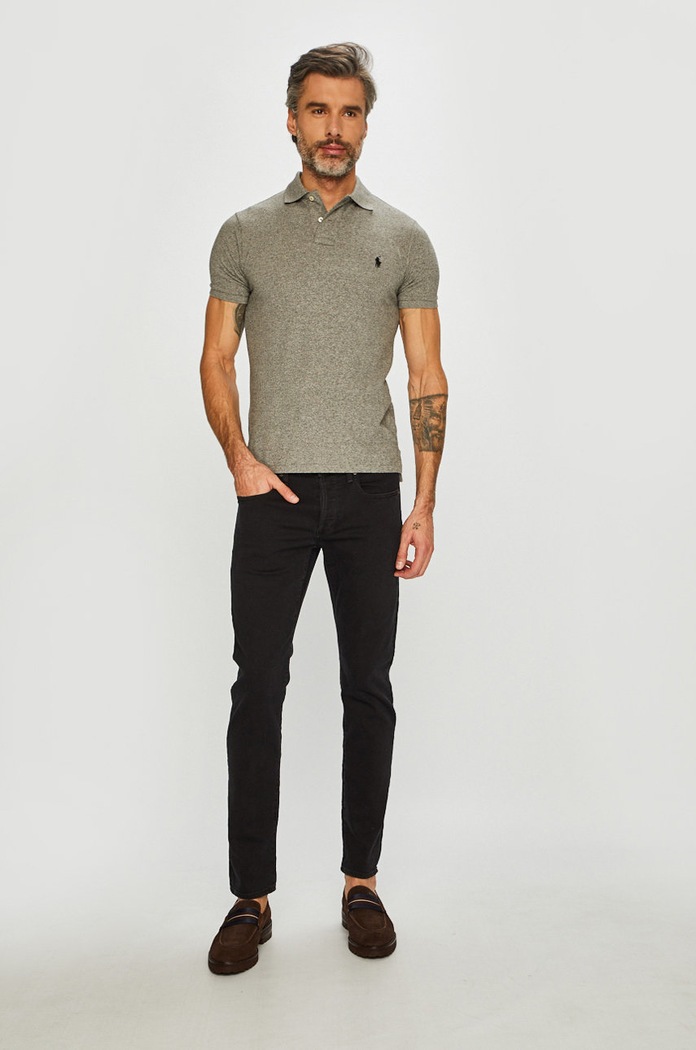 Oblečenie Polo Ralph Lauren - Pánske polo tričko 710548797011 sivá