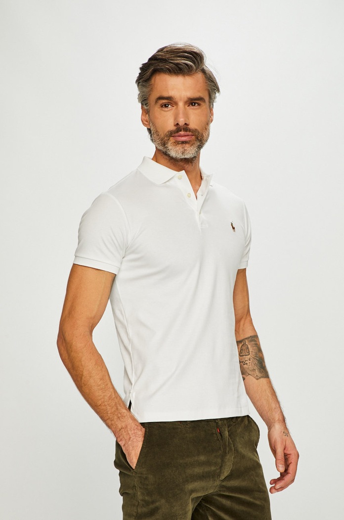Polo tričko Polo Ralph Lauren bavlna bílá 710685514001
