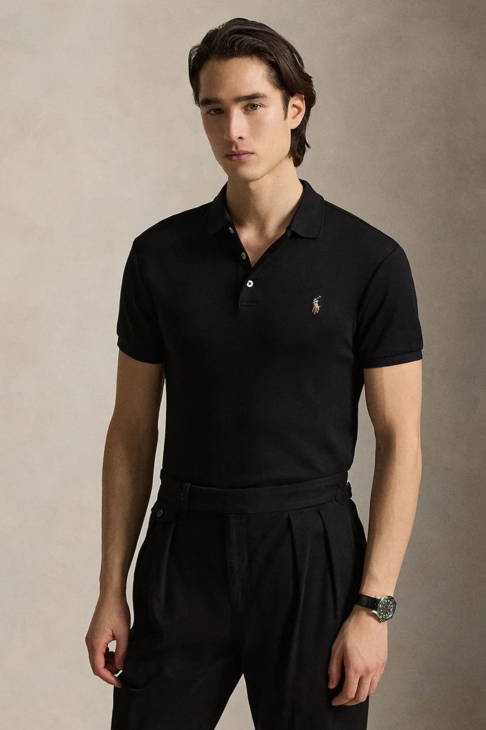 Polo Ralph Lauren - T-shirt/polo 710685514002 bawełna czarny 710685514002