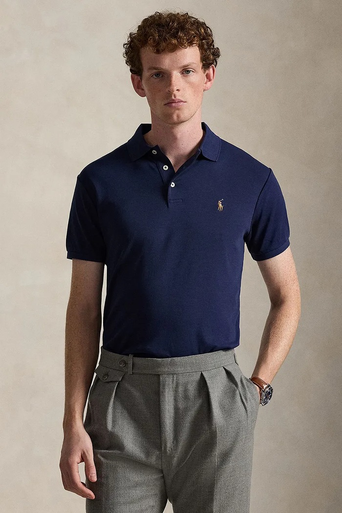 Polo Ralph Lauren tricou regular bleumarin 710685514003