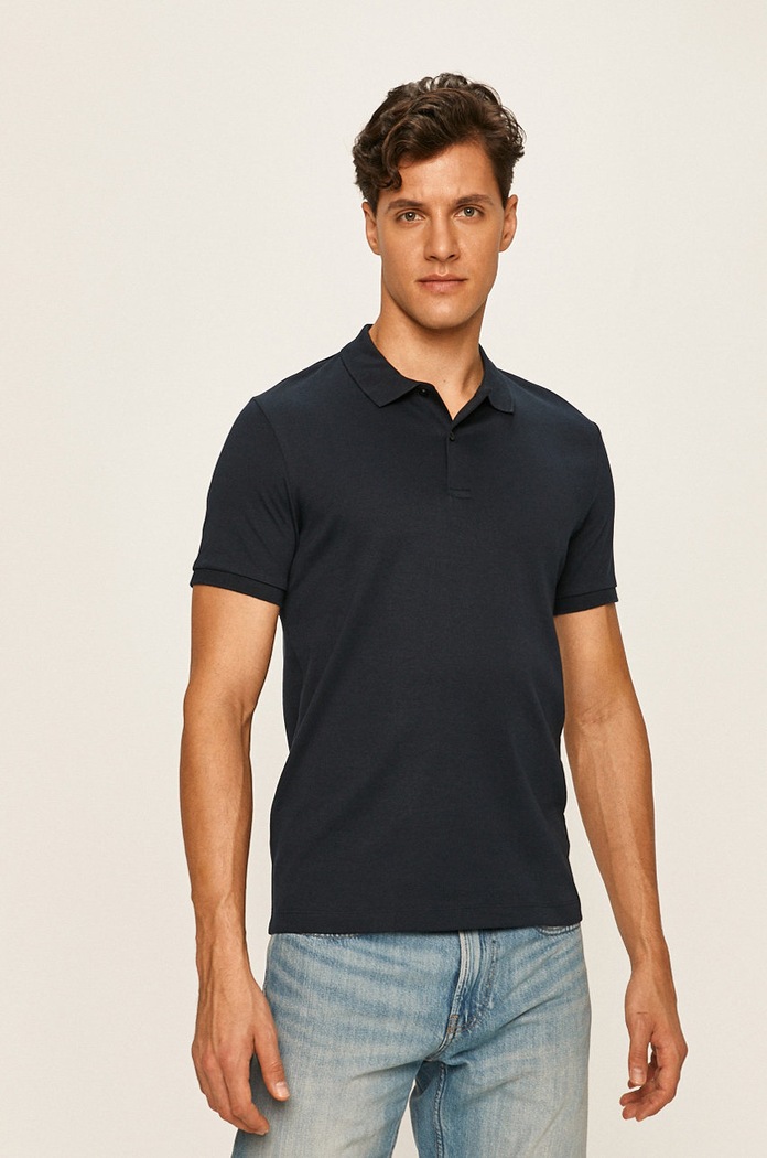 Selected Homme - Pánske polo tričko jednofarebný tmavomodrá 16072841