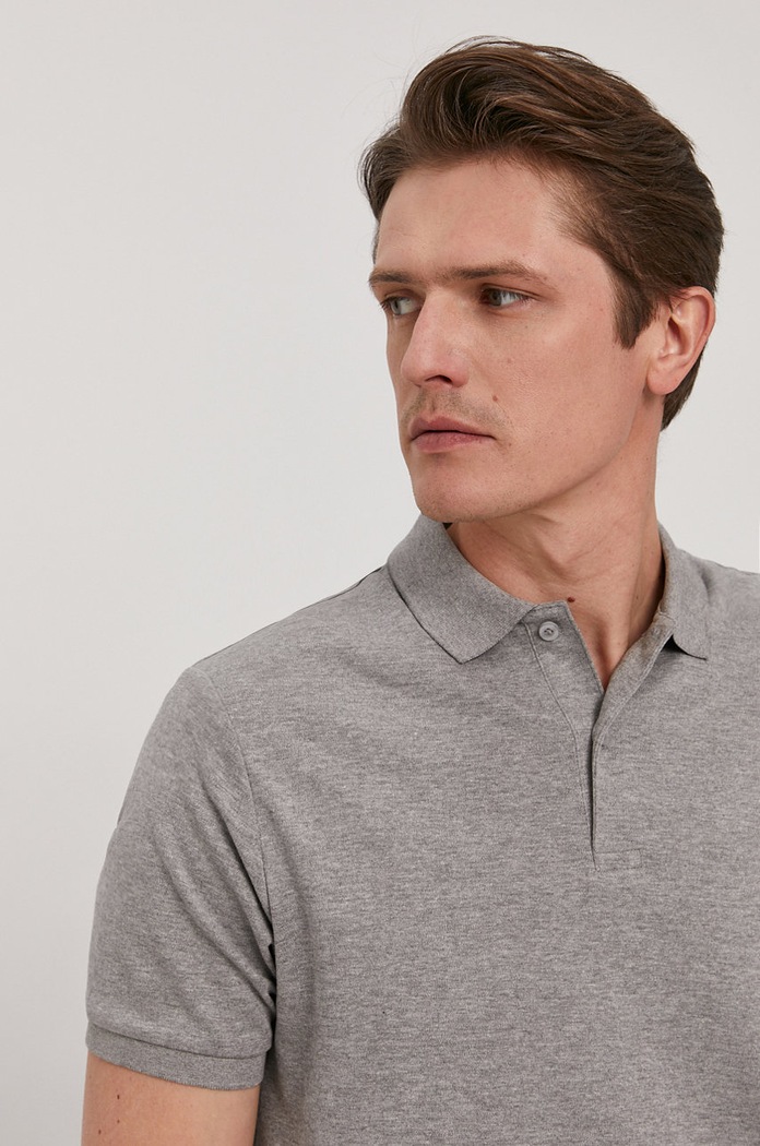 Selected Homme - Polo tričko šedá 16072841