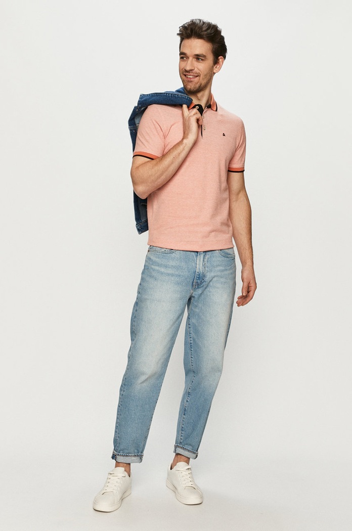 Jack & Jones Polo 12136668 pomarańczowy AA00