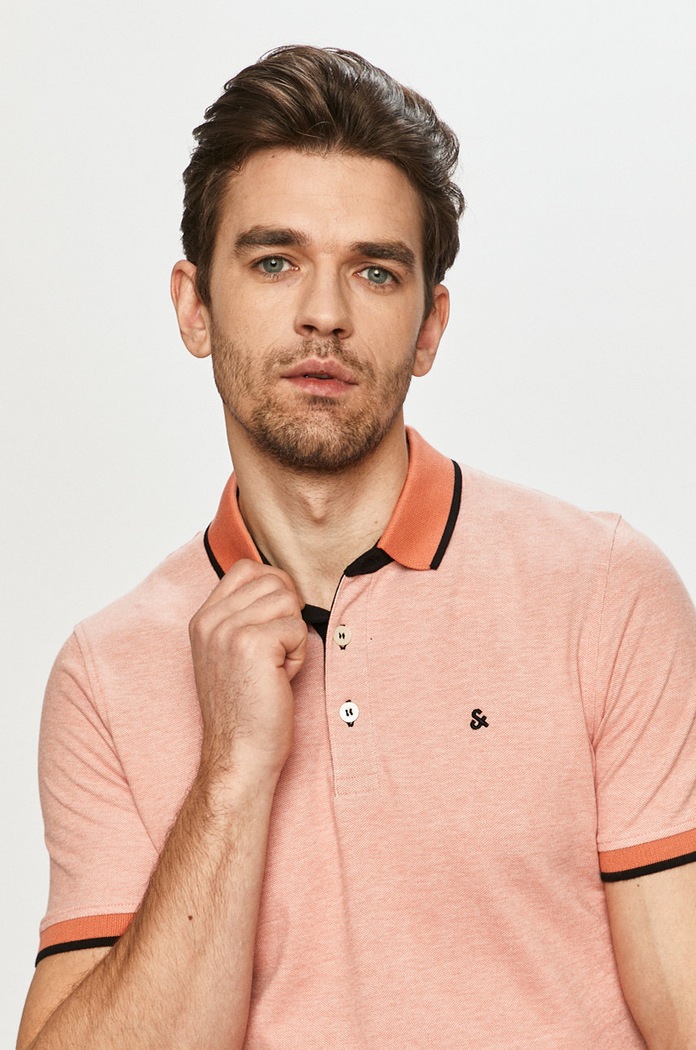 Polo Jack & Jones 12136668 pomarańczowy