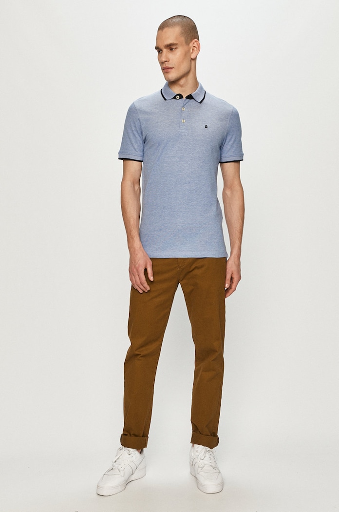 Polo tričko Jack & Jones 12136668 modrá AA00