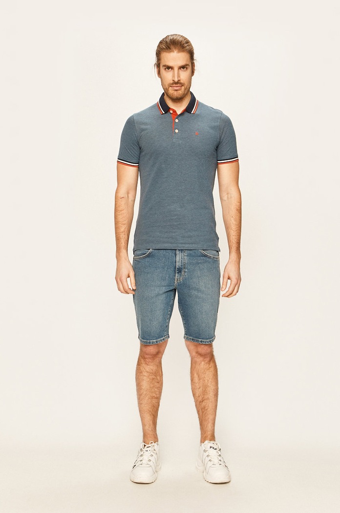Polo tričko Jack & Jones 12136668 modrá AA00