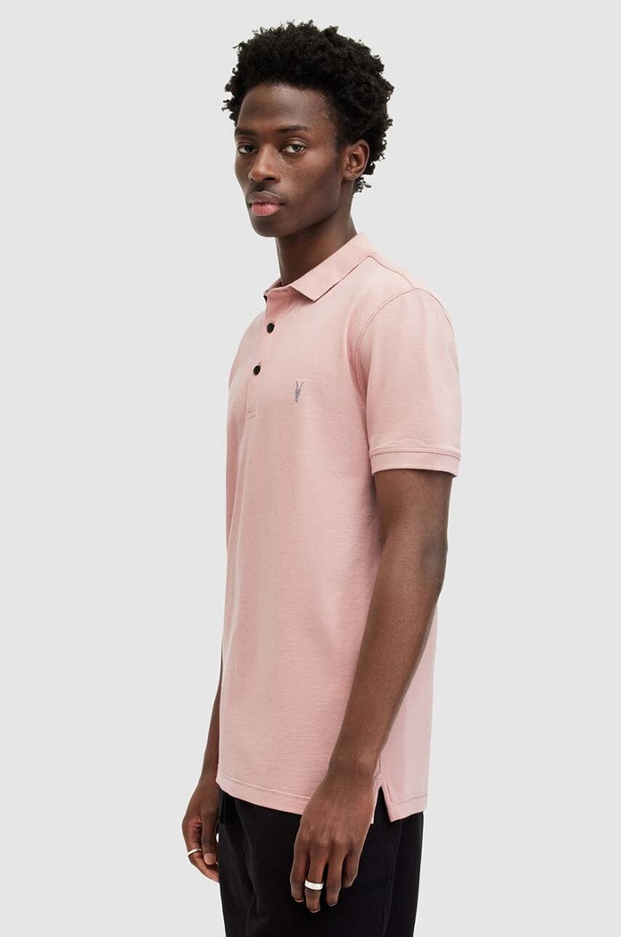 AllSaints tricou polo roz MD051H