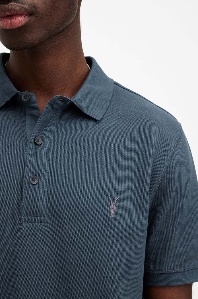 AllSaints polo REFORM SS MD051H niebieski AA00
