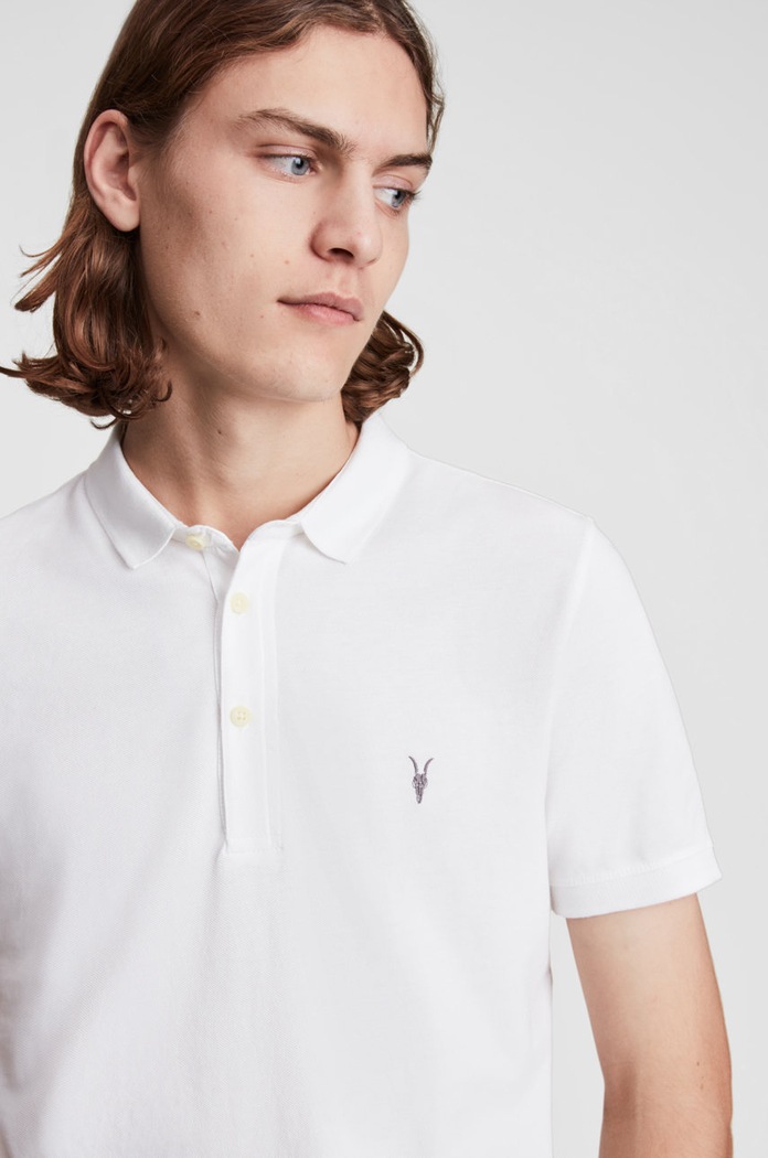 AllSaints - Polo tričko Reform Polo MD051H biela AA00