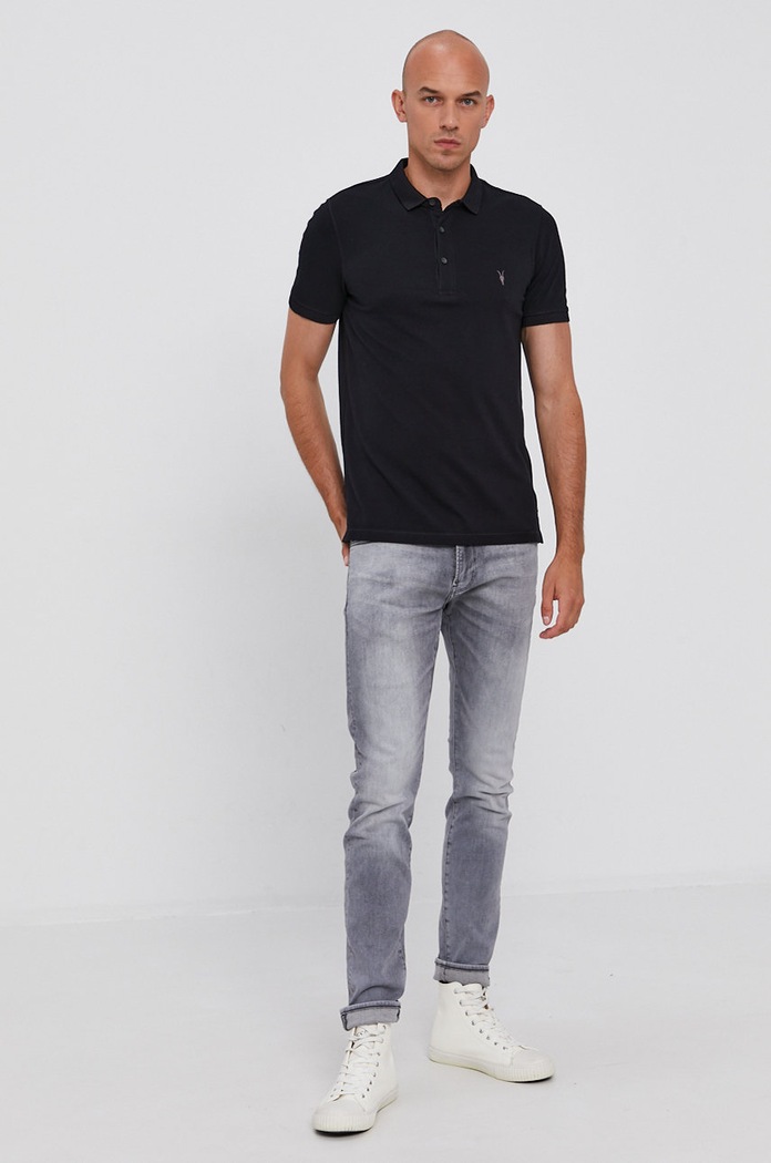 AllSaints - Polo tričko Reform Polo MD051H tmavomodrá AA00