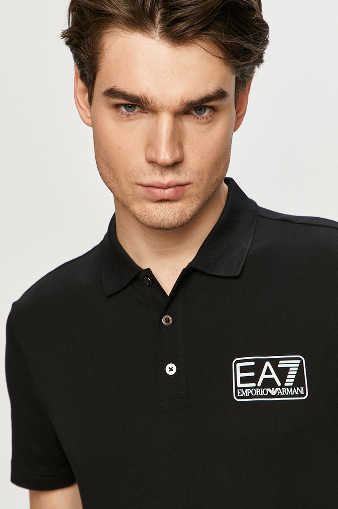 EA7 Emporio Armani - Polo 8NPF12.PJNQZ czarny 8NPF12.PJNQZ