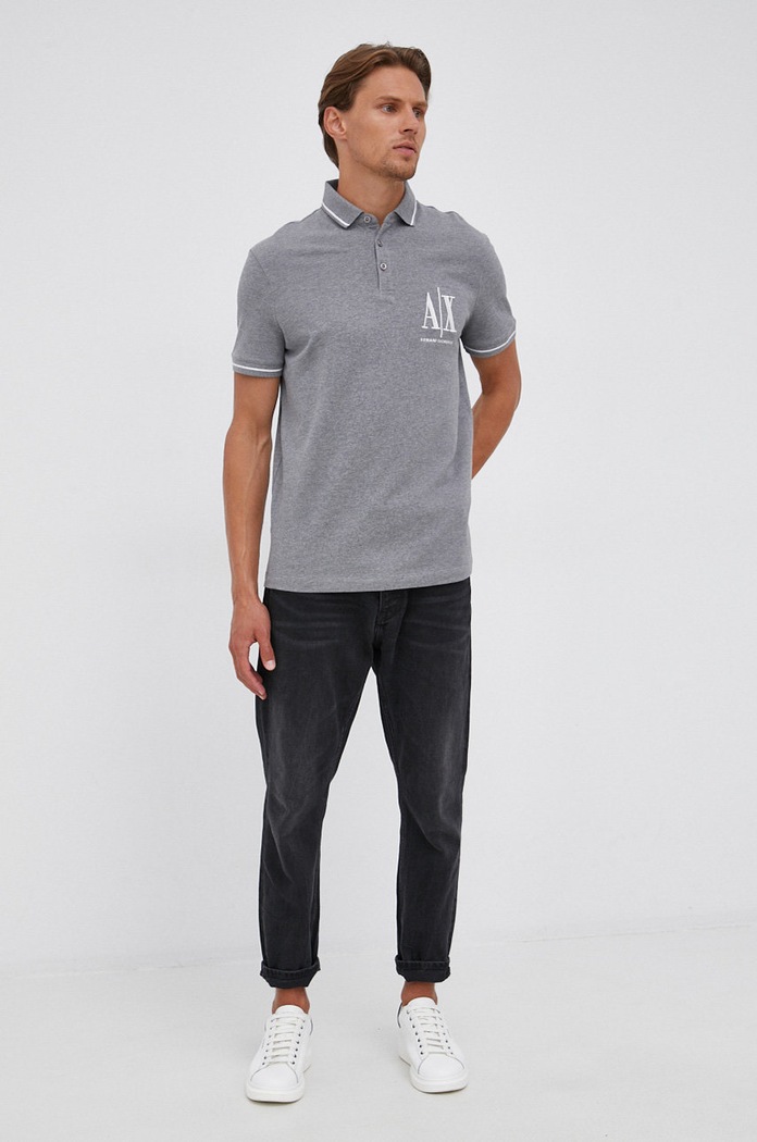 Armani Exchange Polo 8NZFPA.Z8M5Z.NOS 8NZFPA.Z8M5Z.NOS szary AA00