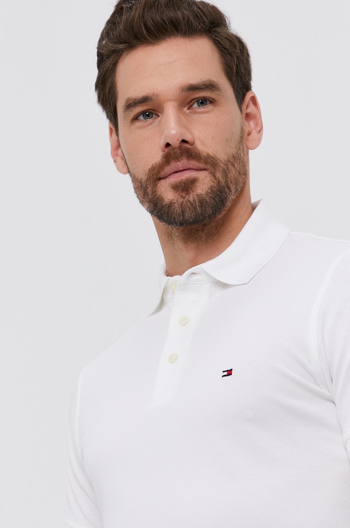 Tommy Hilfiger poló fehér MW0MW17771.NOS