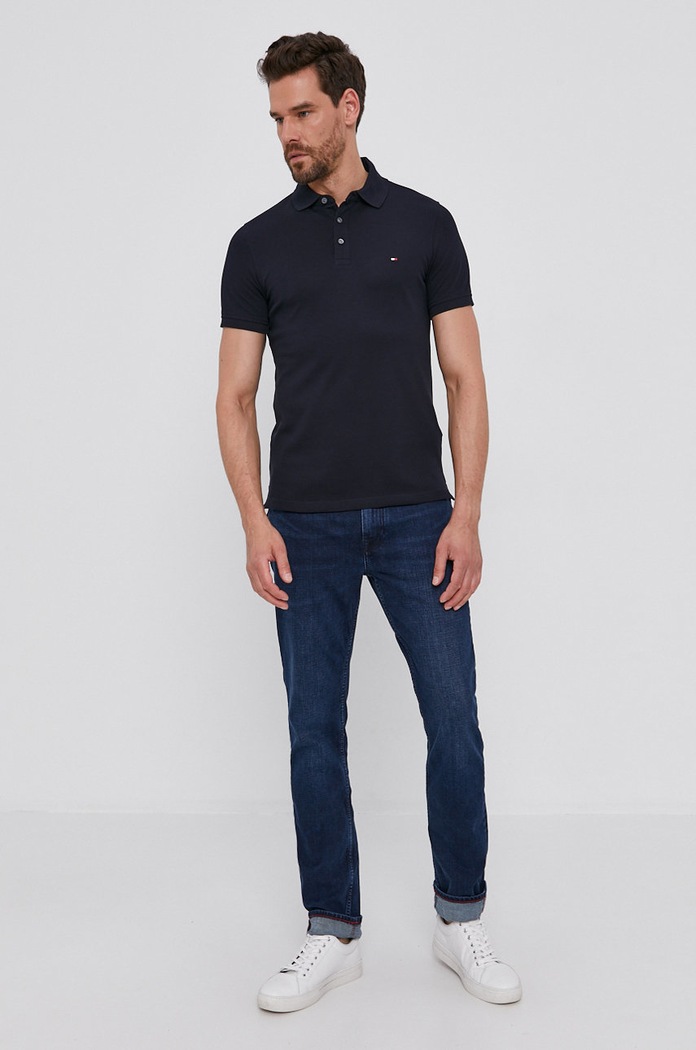 Polo tričko Tommy Hilfiger MW0MW17771.NOS tmavomodrá SS21