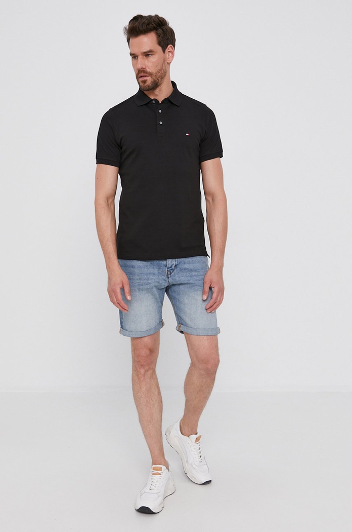 Polo tričko Tommy Hilfiger MW0MW17771.NOS černá SS21