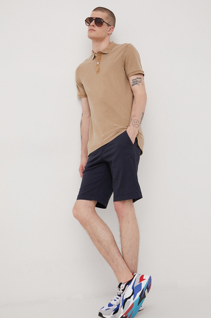 Only & Sons polo bawełniane bawełna beżowy 22021769.Chinchilla