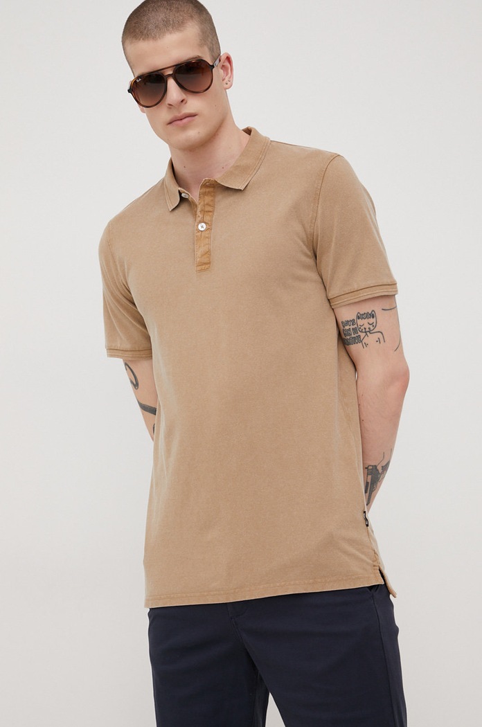 Only & Sons polo bawełniane 22021769.Chinchilla beżowy AA00