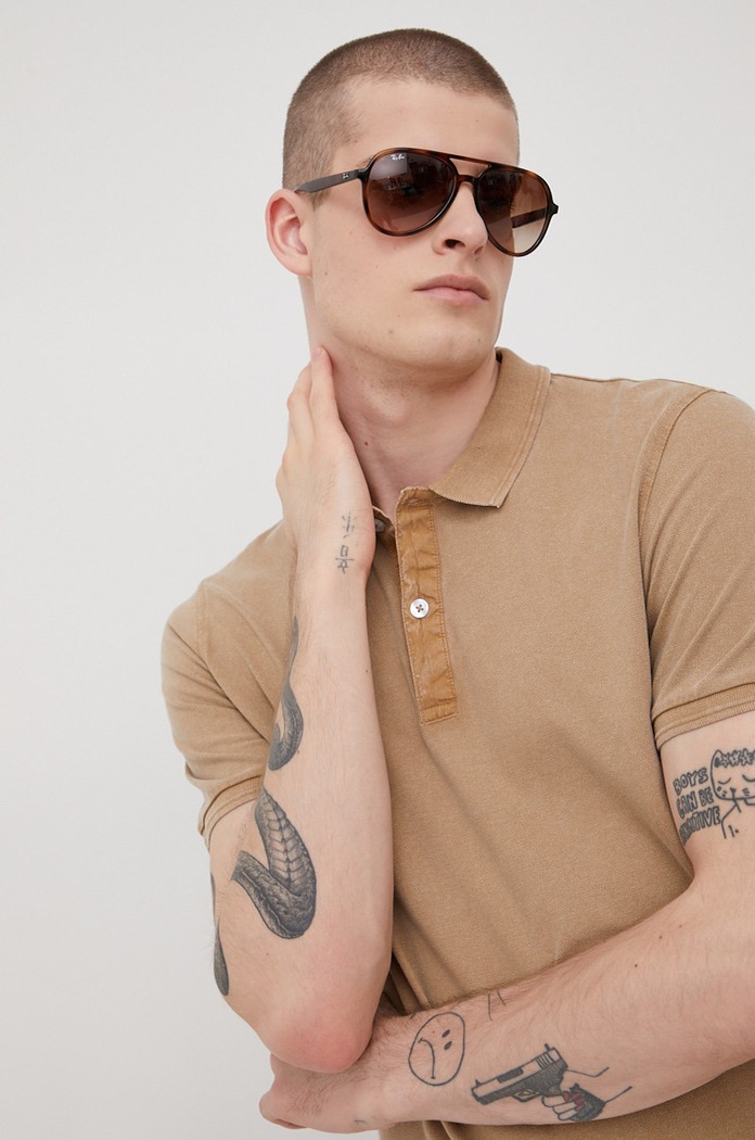 Only & Sons polo bawełniane beżowy 22021769.Chinchilla