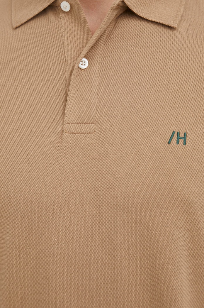 Polo Selected Homme brązowy 16082840.Kelp