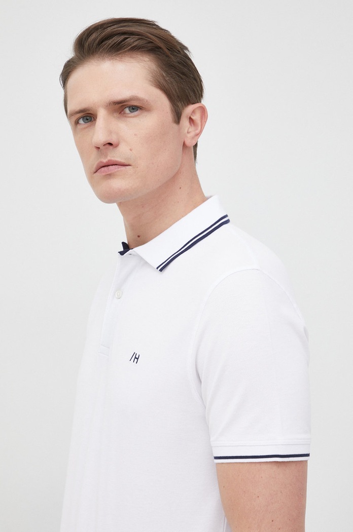 Selected Homme tricou polo alb 16082841.BrightWhit