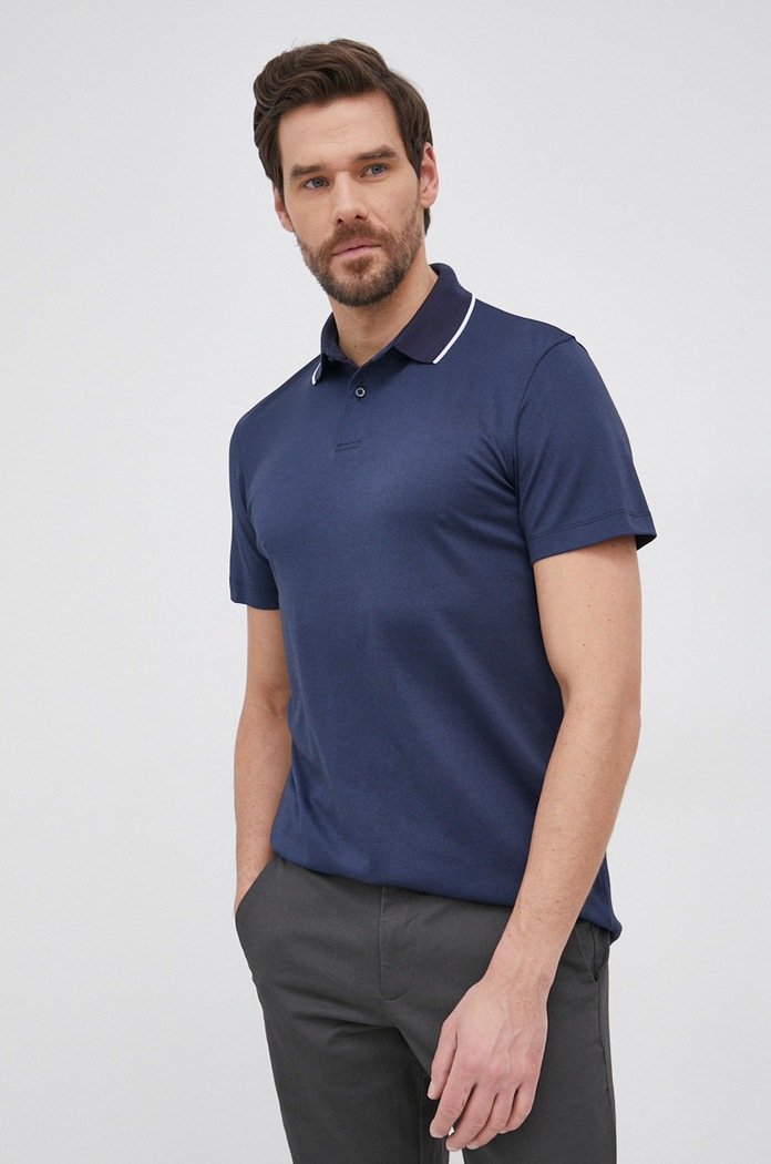 Polo tričko Selected Homme hladký námořnická modř 16082844.NavyBlazer