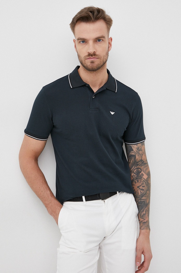 Polo tričko Emporio Armani jednofarebný zelená 8N1FB3.1JPTZ.NOS