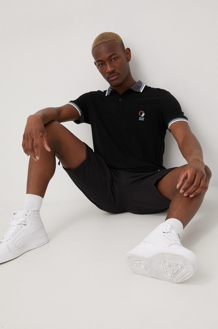 Jack & Jones Polo bawełniane 12204909.Black czarny AA00