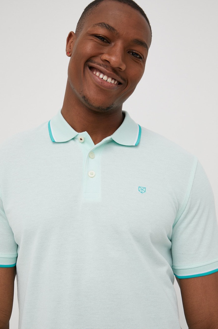 Polo Premium by Jack&Jones 12169064.Bay turkusowy