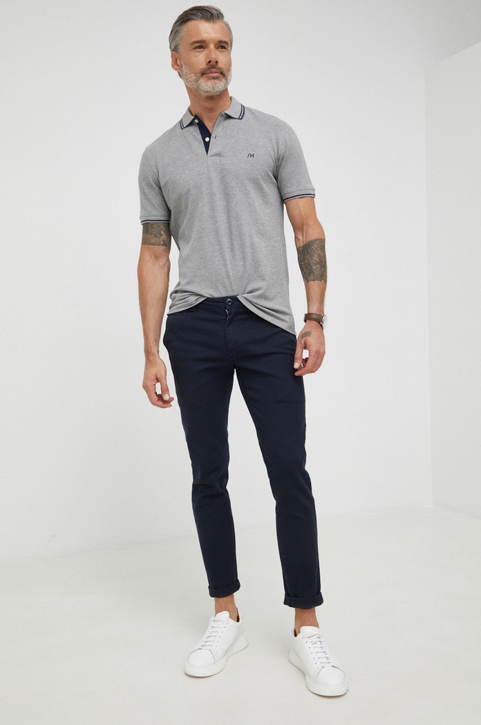 Selected Homme polo 16082841.MediumGrey szary AA00