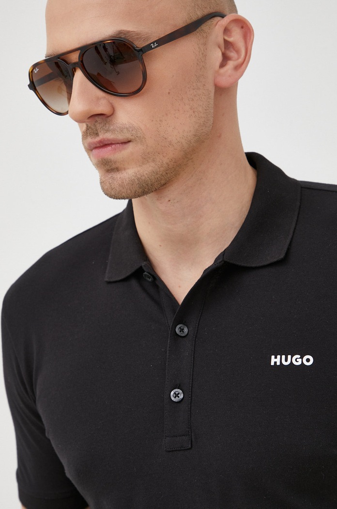 HUGO polo 50470547.NOS z elastanem czarny 50470547.NOS