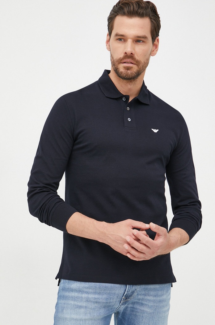 Emporio Armani longsleeve bawełniany 8N1FQ0.1JTKZ.NOS granatowy AA00