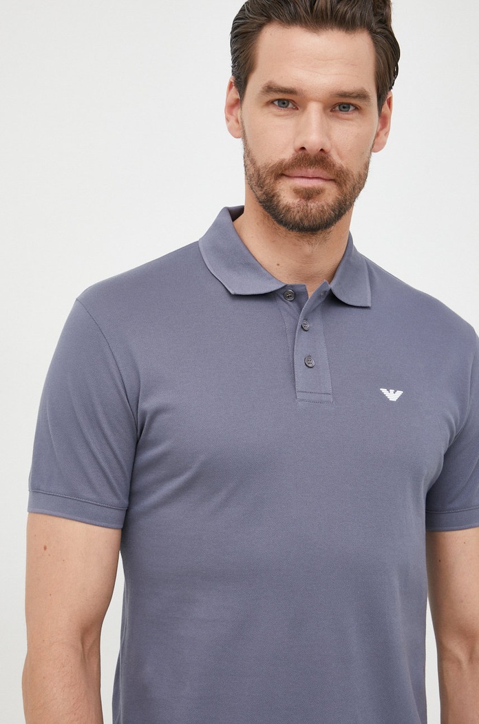Emporio Armani polo bawełniane bawełna szary 8N1FQ2.1JTKZ.NOS