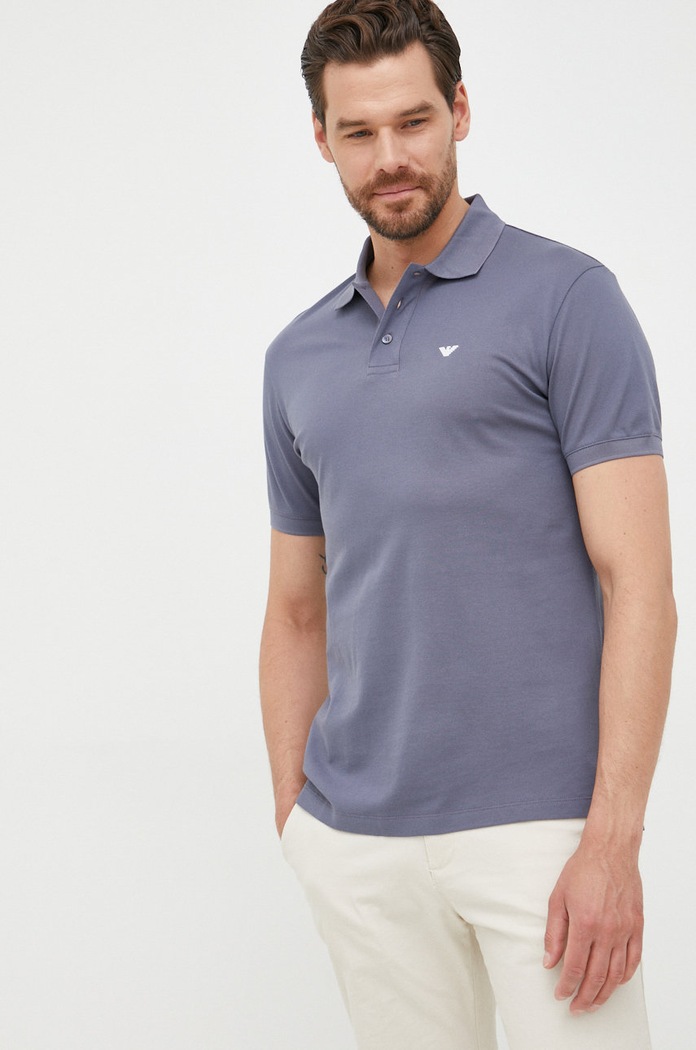 Emporio Armani polo bawełniane szary 8N1FQ2.1JTKZ.NOS