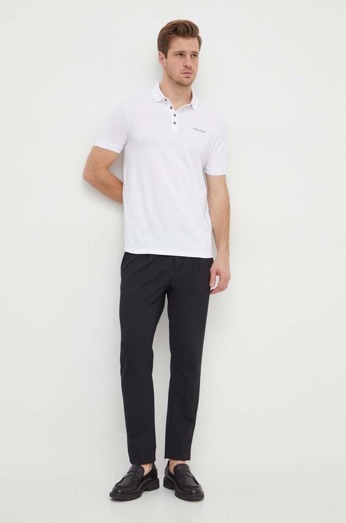 Bavlněné polo tričko Armani Exchange 8NZF80.Z8H4Z.NOS bílá SS25