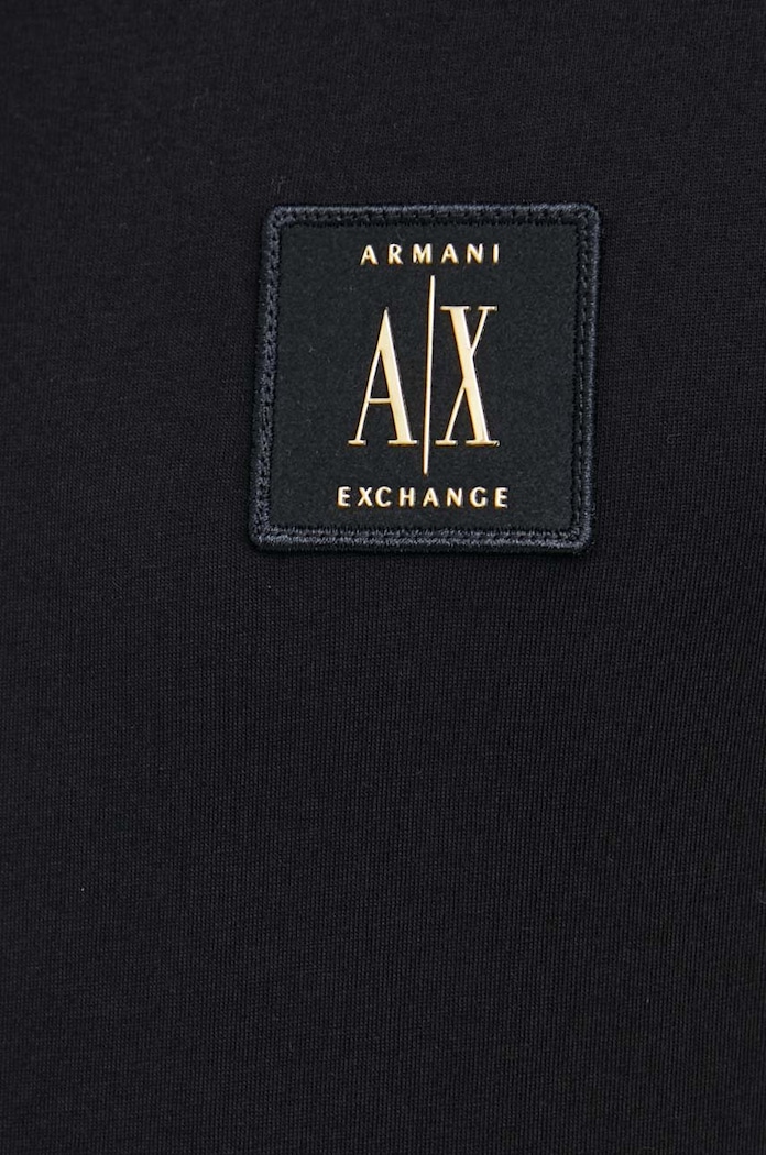 Armani Exchange polo bawełniane 8NZFPQ.ZJH4Z.NOS czarny