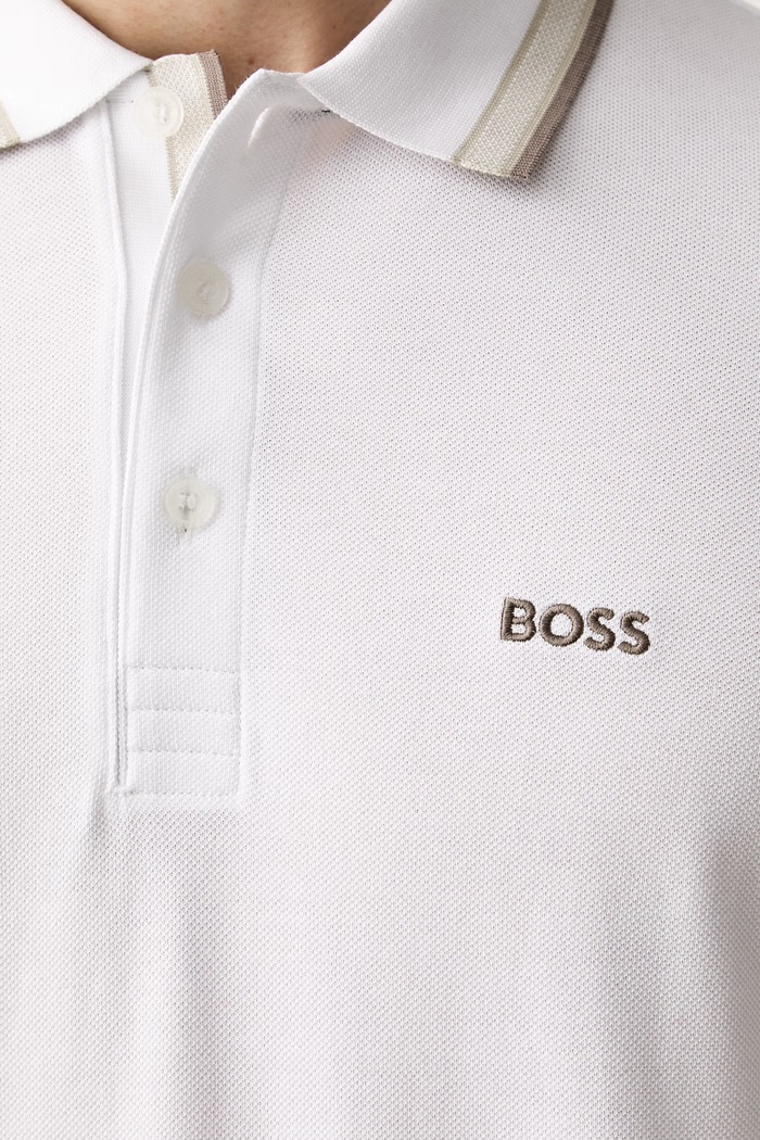 BOSS Green polo męskie bawełniane Paddy 50469055 beżowy