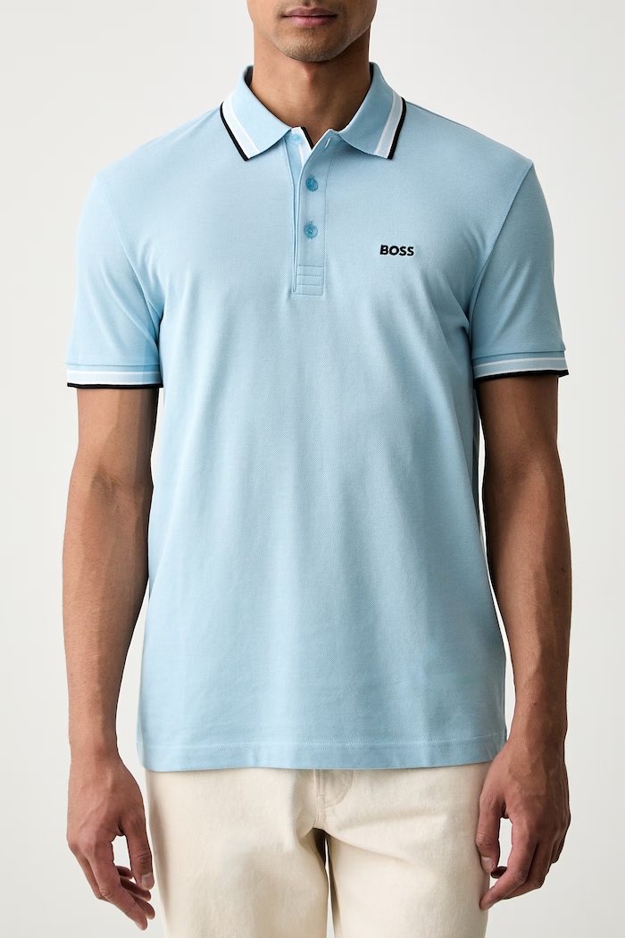 BOSS Green polo bărbați din bumbac Paddy albastru 50469055