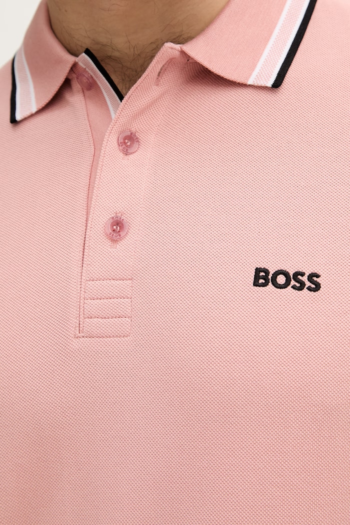 BOSS Green polo bărbați din bumbac Paddy 50469055 roz
