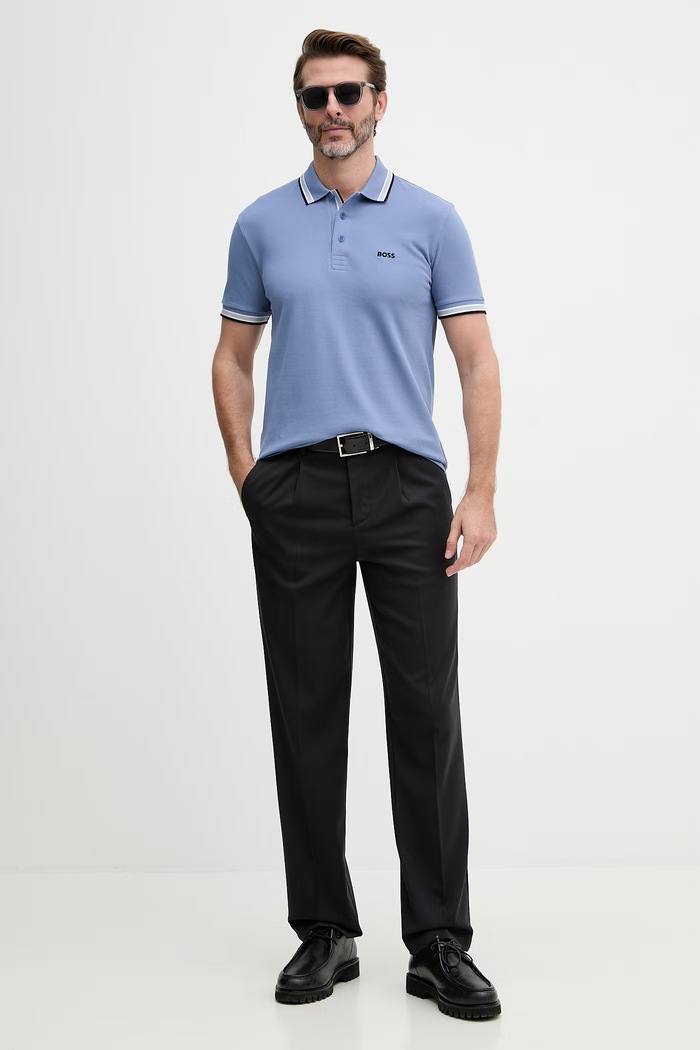 BOSS Green polo tričko pánske bavlnené Paddy 50469055 modrá AA00